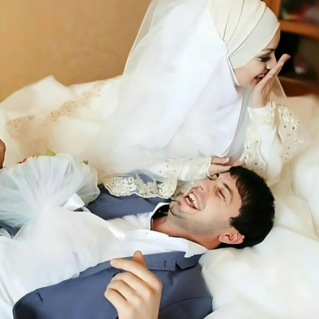 Joyful Muslim bride and groom sharing a moment, matched through trusted Muslim matrimonial services in north-bergen