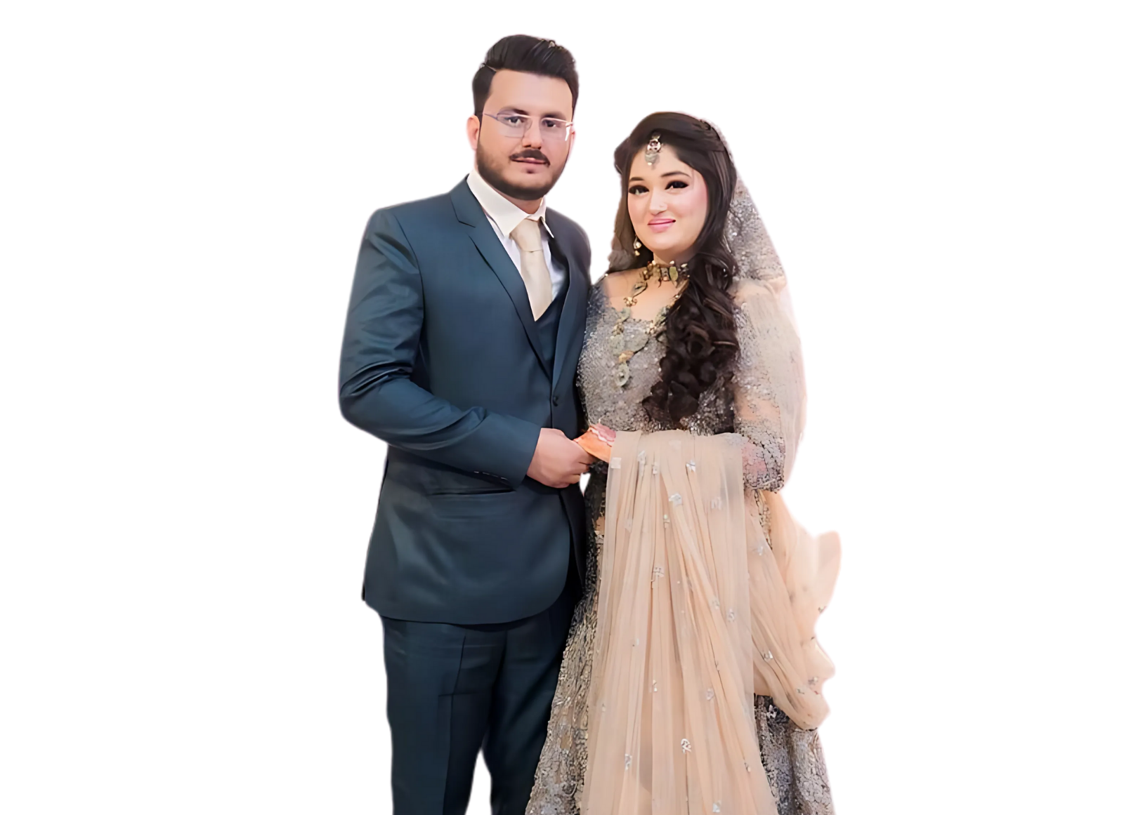 Elegant Muslim couple for elite matchmaking in Manhattan by Ismat Shaadi Services, promoting faith-based marriage solutions